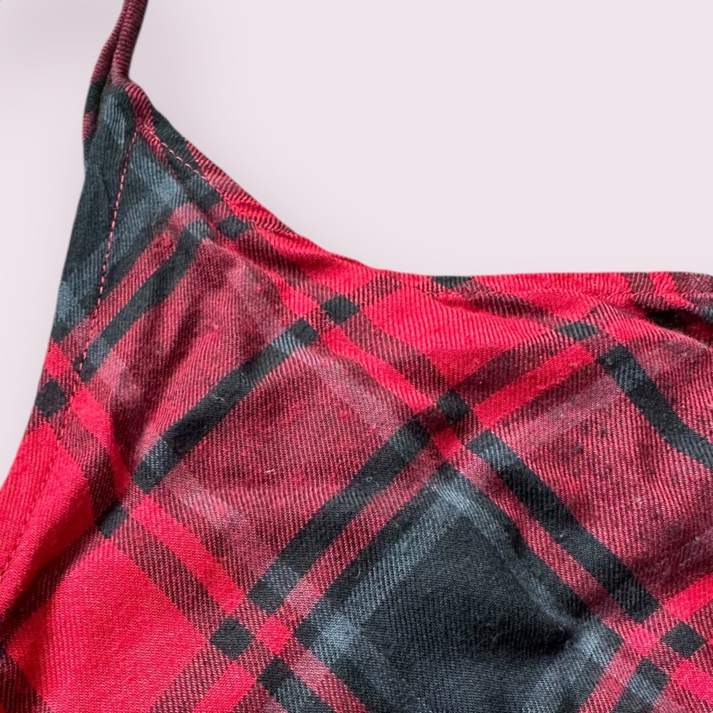 Women’s Dex Red And Black Plaid Spaghetti Strap Dress Size Medium - Picture 10 of 10